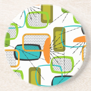 Mid-Century Modern Abstract #57 Sandstone Coaster