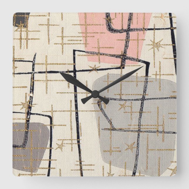 Mid Century Modern Abstract Acrylic Wall Clock (Front)