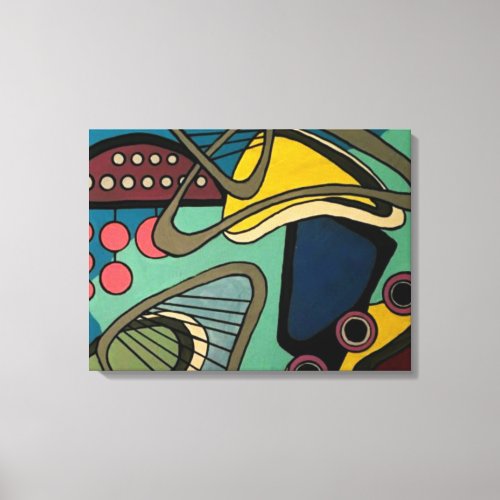 Mid_Century Modern Abstract Aquatic painting on Canvas Print