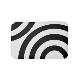 Mid Century Modern Abstract Arches Black And White Bath Mat