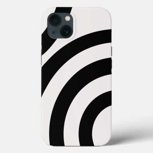 Mid Century Modern Abstract Arches Black And White iPhone 13 Case