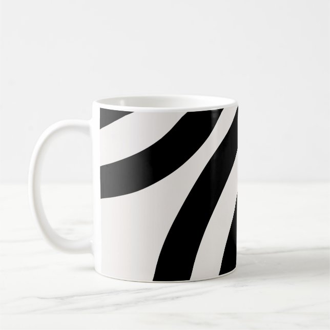 Mid Century Modern Abstract Arches Black And White Coffee Mug (Left)
