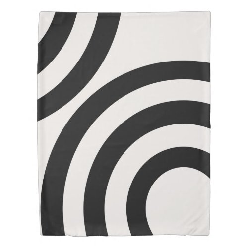 Mid Century Modern Abstract Arches Black And White Duvet Cover