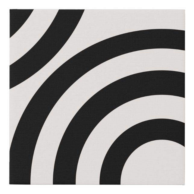 Mid Century Modern Abstract Arches Black And White Faux Canvas Print (Front)