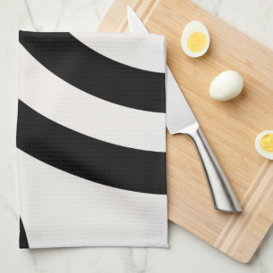 Mid Century Modern Abstract Arches Black And White Kitchen Towel