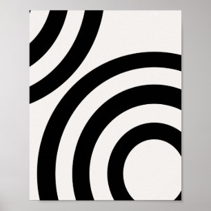 Mid Century Modern Abstract Arches Black And White Poster