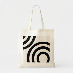 Mid Century Modern Abstract Arches Black And White Tote Bag