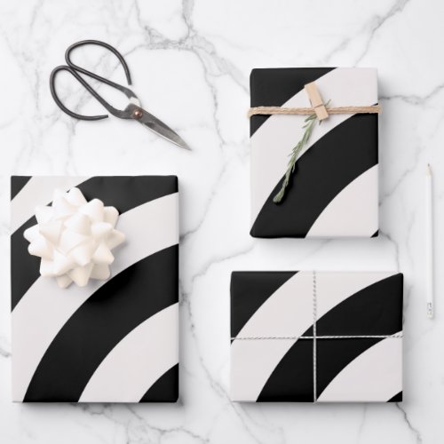 Mid Century Modern Abstract Arches Black And White Wrapping Paper Sheets