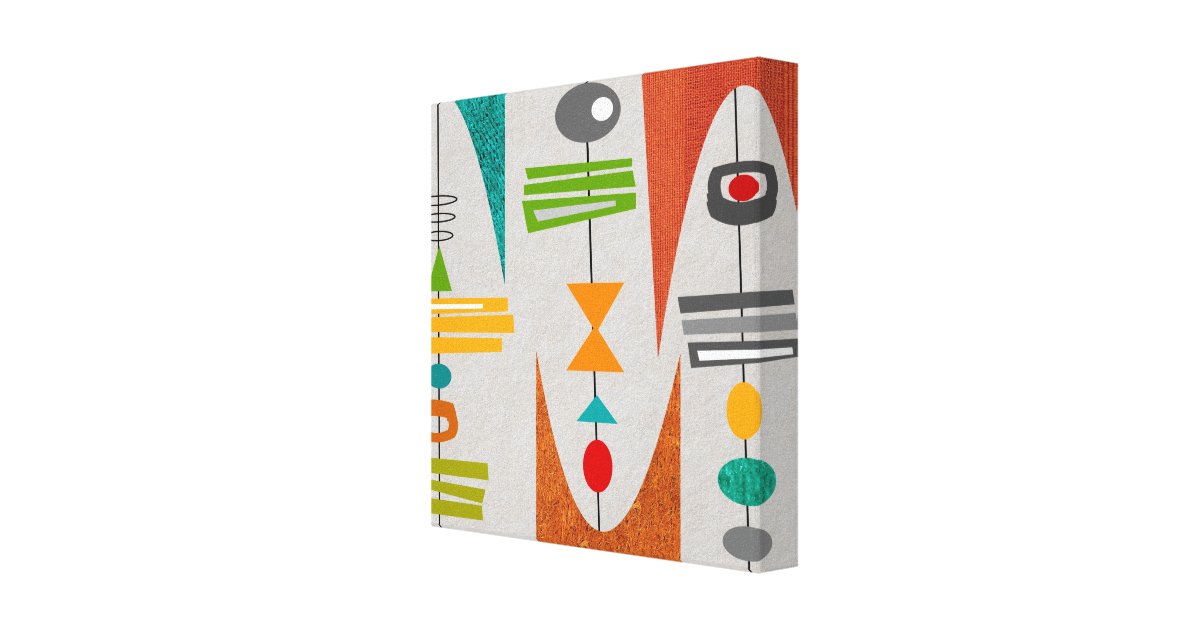 Mid Century Modern Abstract Art Canvas Print Zazzle Com