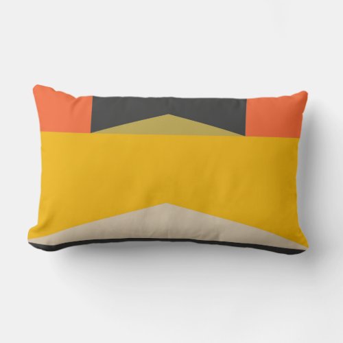 Mid Century Modern Abstract Art Geometric Shapes Lumbar Pillow