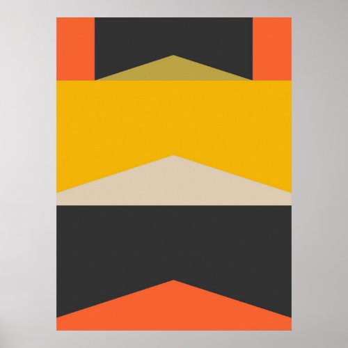 Mid Century Modern Abstract Art Geometric Shapes Poster