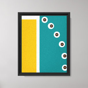 Mid-Century Modern Abstract Art with Vinyl Records Canvas Print