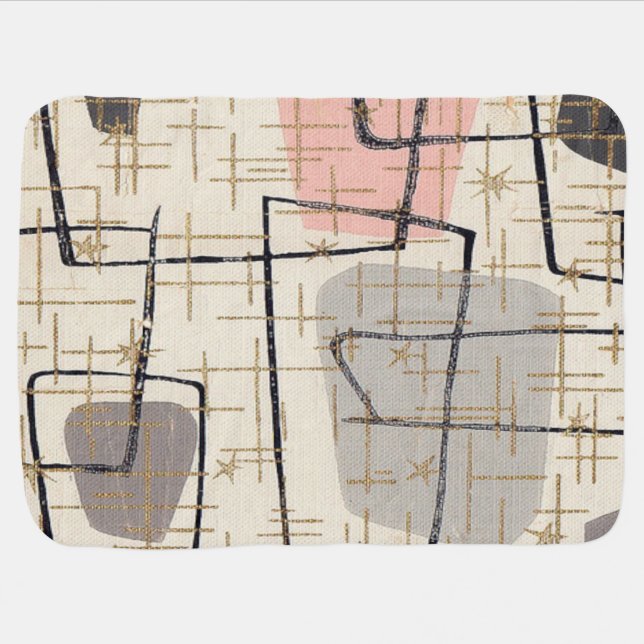 Mid Century Modern Abstract Baby Blanket (Horizontal)