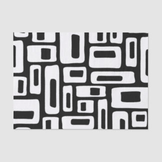 Mid Century Modern Abstract Black & White Pattern Tissue Paper