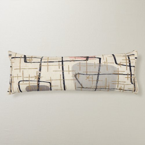 Mid Century Modern Abstract Body Pillow