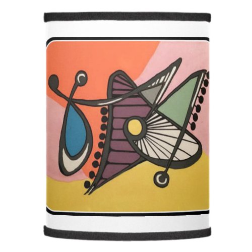 Mid_Century Modern Abstract Butterfly painting Lamp Shade