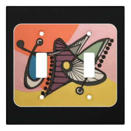 &#39;Mid-Century Modern Abstract, Butterfly&#39; painting Light Switch Cover