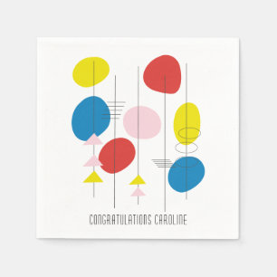 Mid-Century Modern Abstract Celebration Custom Napkins
