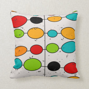 Mid-century Modern Abstract Color Shapes Throw Pil Throw Pillow
