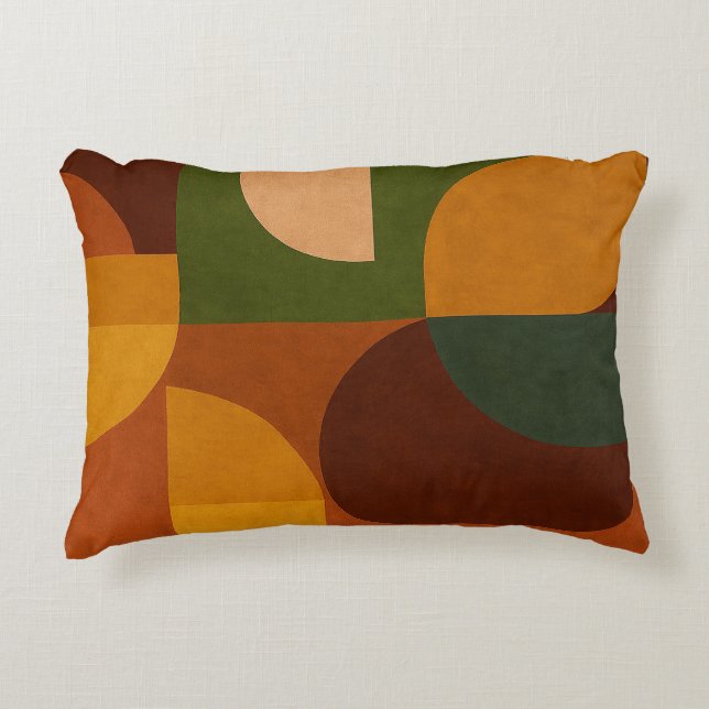 Mid-Century Modern Abstract Composition Accent Pillow (Front)
