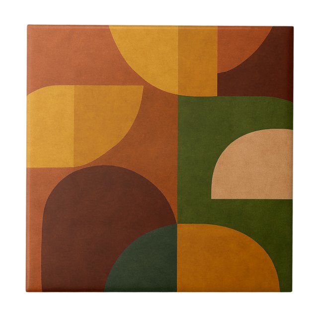 Mid-Century Modern Abstract Composition Ceramic Tile (Front)