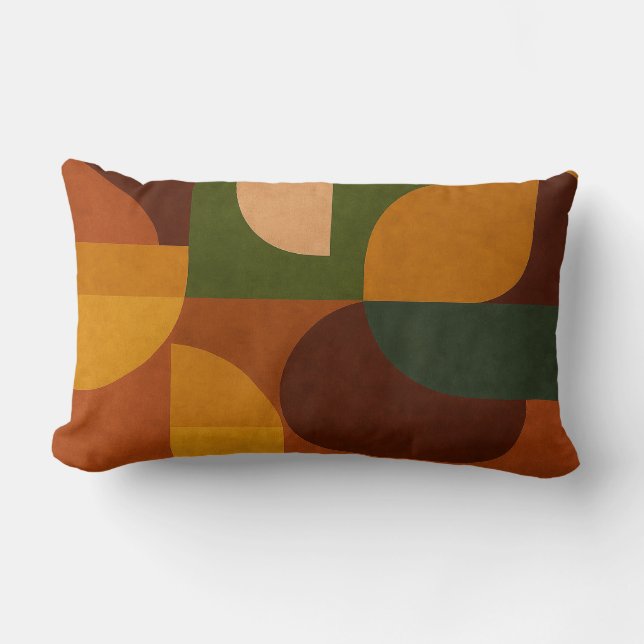 Mid-Century Modern Abstract Composition Lumbar Pillow (Front)