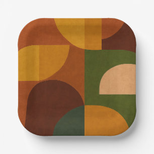 Mid-Century Modern Abstract Composition Paper Plates