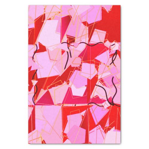 Mid_Century Modern Abstract Dark Red and Pink Tissue Paper