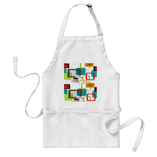 Mid-Century Modern Abstract Design Adult Apron (Front)