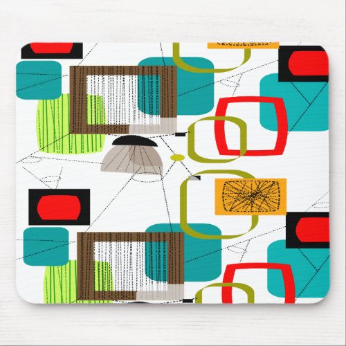 Mid-Century Modern Abstract Design Mouse Pad