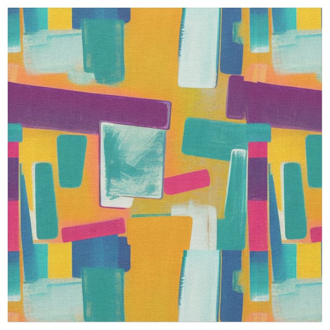 Mid Century Modern Abstract Fabric (Close Up)