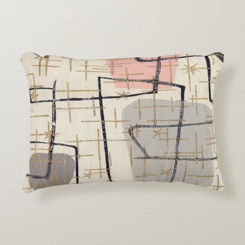 Mid Century Modern Abstract Fabric Accent Pillow