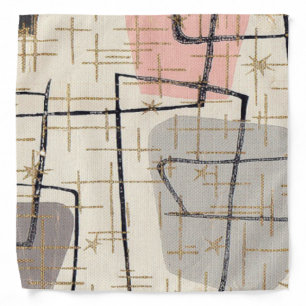 Mid Century Modern Abstract Fabric Bandana