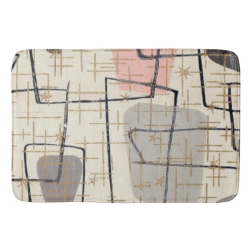 Mid Century Modern Abstract Fabric Bath Mat