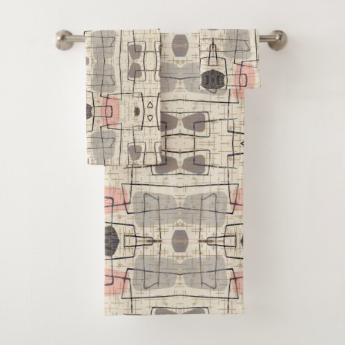Mid Century Modern Abstract Fabric Towel Set