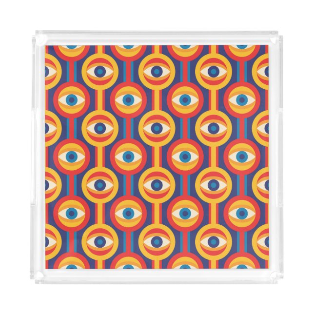 Mid-century modern: abstract geometric. acrylic tray (Front)