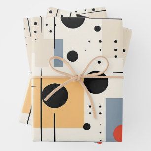 Mid Century Modern Abstract Geometric Art Wrapping Paper Sheets