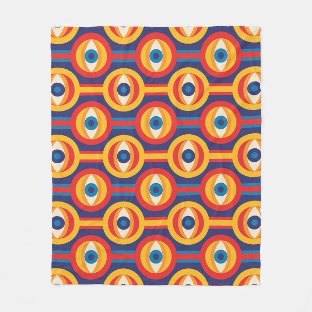 Mid-century modern: abstract geometric. fleece blanket (Front)
