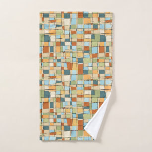 Mid-Century Modern Abstract Geometric Hand Towel –