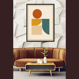 Mid-Century Modern Abstract Geometric Minimalist Poster