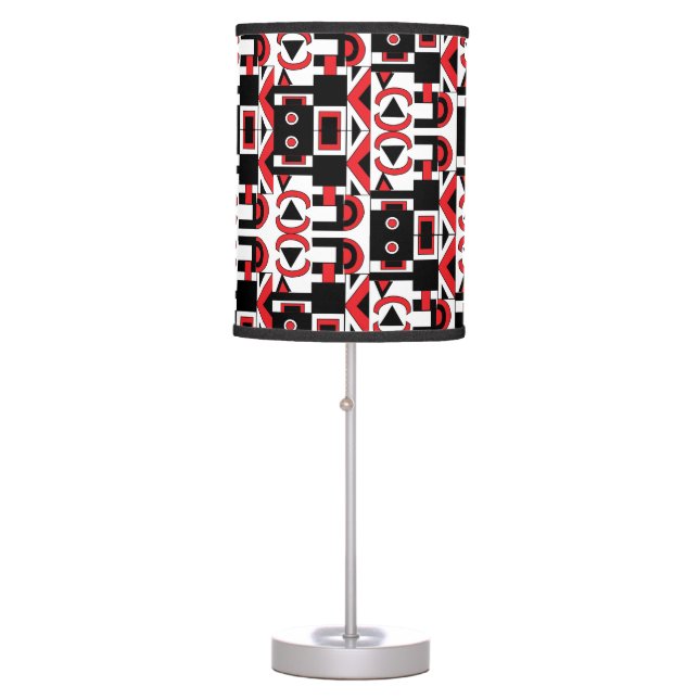 Mid Century Modern Abstract Geometric Pattern Table Lamp (Front)