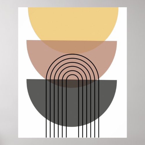 Mid Century Modern Abstract Geometric Poster