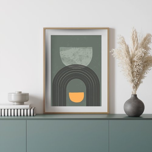 Mid Century Modern Abstract Geometric Poster