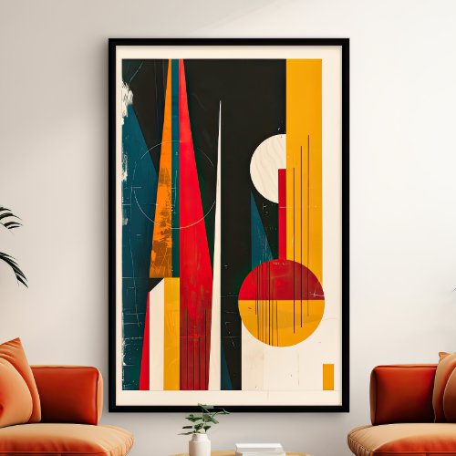 Mid_Century Modern Abstract Geometric Poster