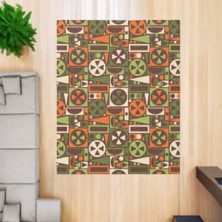 Mid-Century Modern Abstract Geometric Retro 1950s Rug