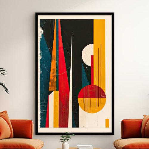 Mid-Century Modern Abstract Geometric Shapes Poster