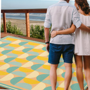 Mid-Century Modern Abstract Geometric Summer Outdoor Rug