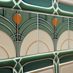 Mid-Century Modern Abstract Geometric Symmetry Ceramic Tile