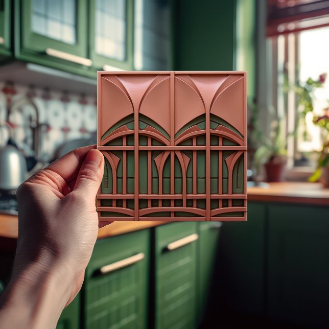 Mid-Century Modern Abstract Geometric Symmetry Ceramic Tile (Creator Uploaded)