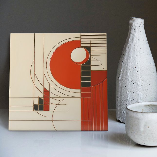 Mid-Century Modern Abstract Geometric Symmetry Ceramic Tile (Creator Uploaded)